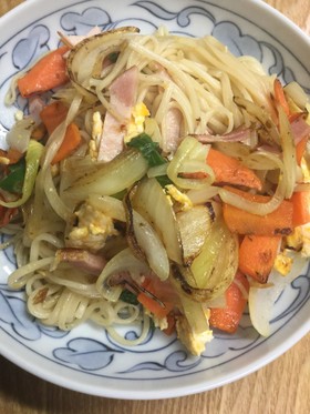 そーめんチャンプルー(卵&ハム)