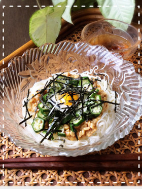 5分でランチ☆ネバネバ巣ごもり素麺