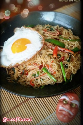 ポン酢仕上げ♪ピリ辛そうめんチャンプルー