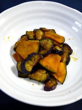 簡単！茄子とカボチャの甘辛炒め