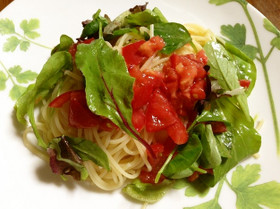 うちのツメトマパスタ（冷製トマトパスタ）