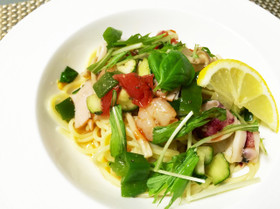 レンジで冷製パスタ