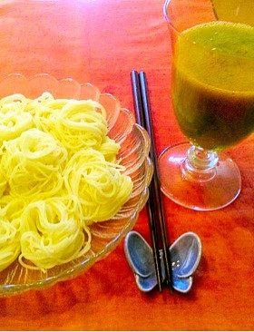 京都の割烹で食べたよ＊おくらのとろろ素麺