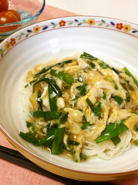 簡単！そうめんのにら玉あんかけ