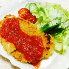 ☆チーズイン　チキンカツ☆バジル風味♪