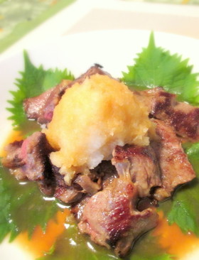 簡単！一口ステーキ☆たっぷりおろしポン酢