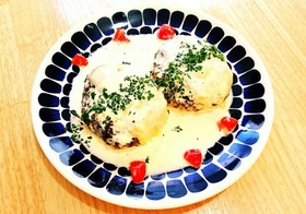 ハンバーグ☆ガーリッククリームソース
