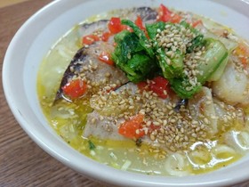 ☆カツオとホタテのアヒージョ塩ラーメン☆