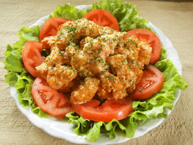 鶏胸肉のオーロラねぎソース和え