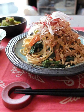 お箸でどうぞ☆担担麺風ワンポットパスタ！