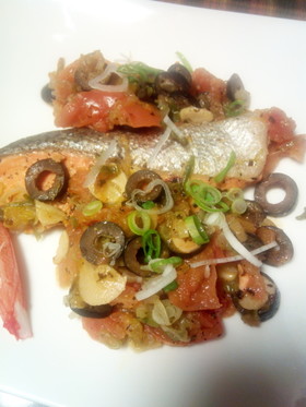 フライパン一つで鮭のイタリア風