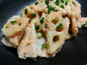 レンコンと里芋の明太子和え