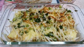 簡単！ボリューム満点♪もやしのはさみ焼き