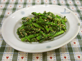 春の香り♪菜の花のゴママヨ和え