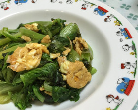 大量消費に♪サニーレタスの卵炒め