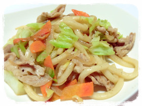 春キャベツ新玉ねぎで♪塩ダレ焼きうどん