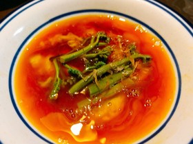 生卵で★わらびのお浸し