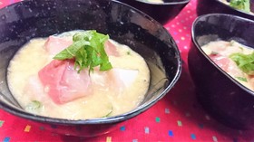 3分★簡単【ぶり刺の青しそとろろ和え】♪