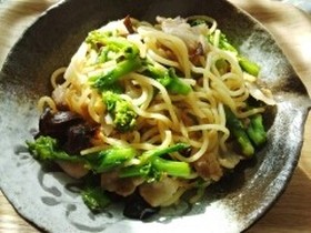 菜の花のオイスターソース焼きそば
