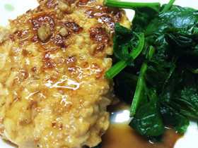 鶏むね肉deパタポンたけのこハンバーグ