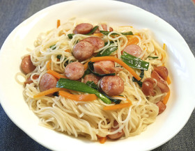 簡単！ウィンナーのそうめんチャンプルー☆