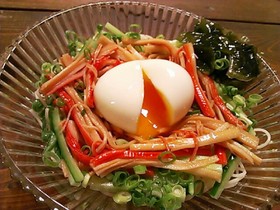 冷たくさっぱり節約簡単ランチ！かに酢素麺