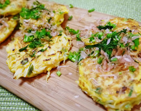 残った素麺お焼きで立派なおうち居酒屋