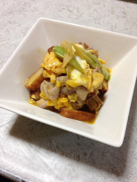 豚肉とさつま揚げの卵とじ