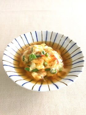 豆腐入り、卵のとろとろあんかけ。