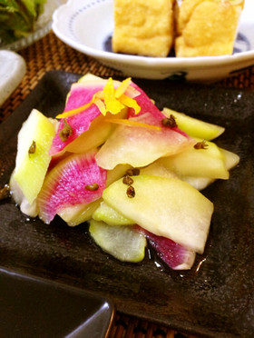 パリッ♫ハヤトウリと紅芯大根の和風サラダ