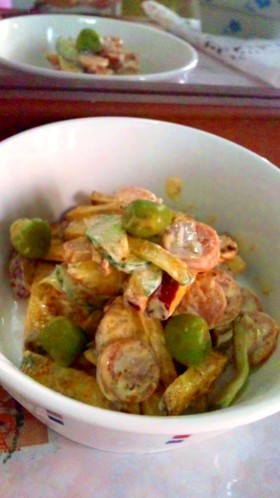 グリンピース嫌い克服♪ウィニー入りサラダ