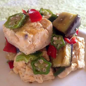 ナスと豆腐のポン酢炒め