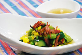 とうもろこしと枝豆の豆々サラダ