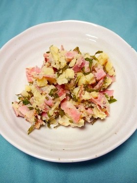 レンジで簡単！ベーコン大葉ポテサラ