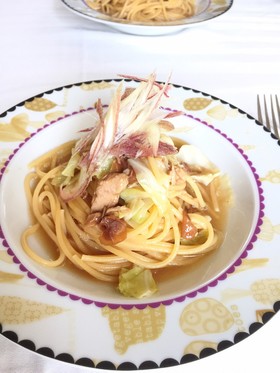 フライパンひとつで♪梅干しとツナのパスタ