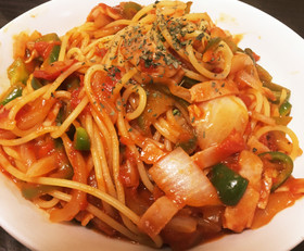 大盛りナポリタン　簡単で手軽で美味しい！