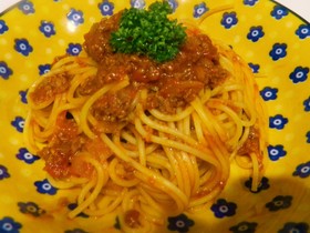 我が家のミートソーススパゲティ