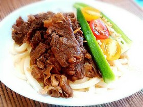 牛しぐれのとろろうどん