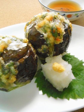 ✿茄子のはさみ揚げ（海老詰め）✿