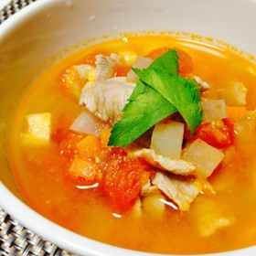 まさか⁈の美味♡トマト豚汁♡