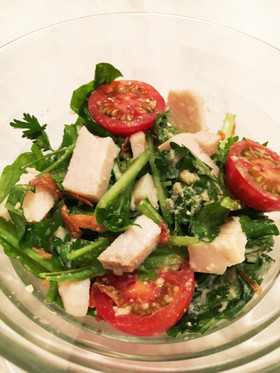 〜 簡単 鶏ハム香菜シーザーサラダ 〜