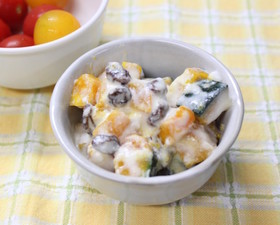 お父さんも作れるレンジでかぼちゃサラダ