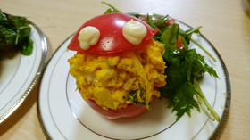 ハロウィン♪簡単！かぼちゃのおばけサラダ