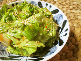 残ったキムチ汁でレタスサラダ(@^^)/