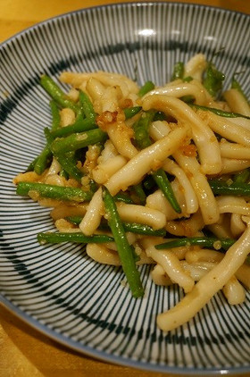 いかといんげんの塩麹炒め