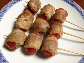 ミニトマトの豚肉巻き串焼き