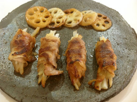 豚肉巻き大根の味噌焼き