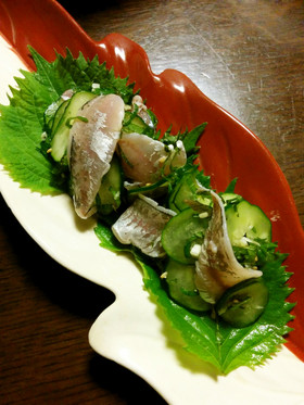 鯵と胡瓜の酢の物