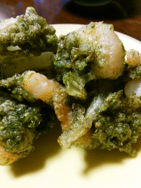 紫蘇の実と小海老のかき揚げ