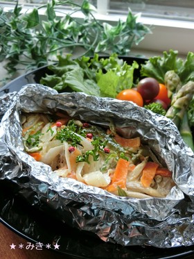 鮭の味噌マヨホイル焼き☆